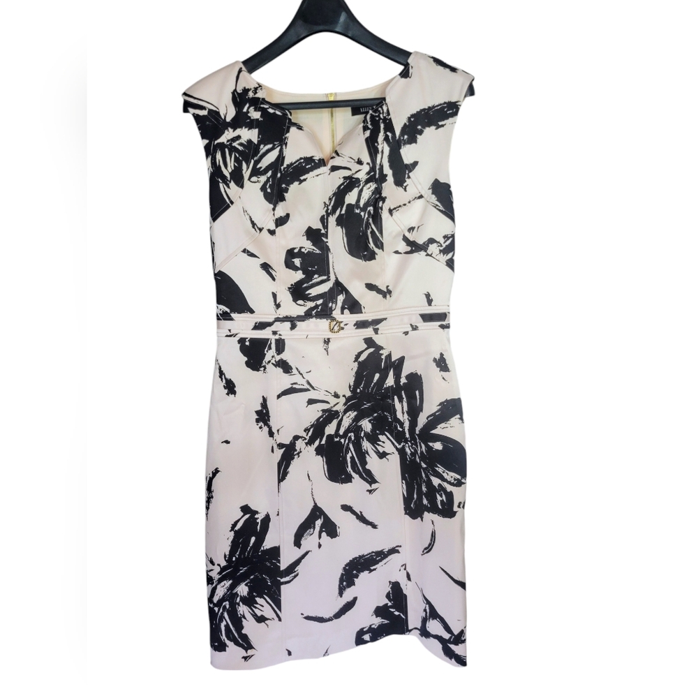 Ellen Tracy Sleeveless Floral Sheath Dress Size 8 event dressy cocktail date